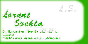 lorant svehla business card